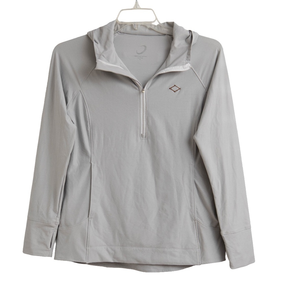 Zero Restriction 3/4 Zip Jacket Hoodie Women Sz M Grey Soft Pull Over Athleisure